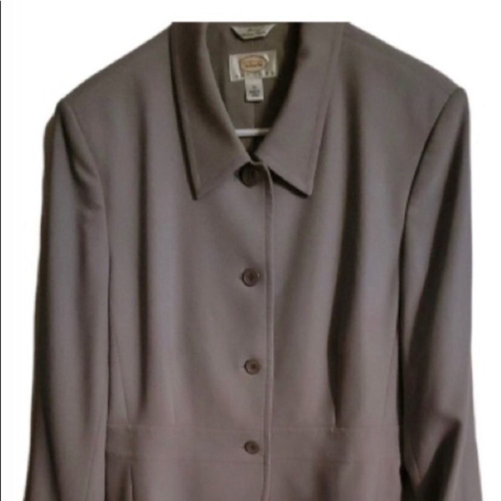 TALBOTS  Petite Womens Blazer High Quality  Italian Collection Sz 14P Color Gray